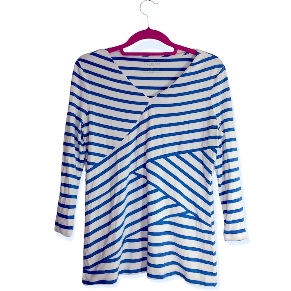 Talbots 3/4 Sleeve Stripe Tee